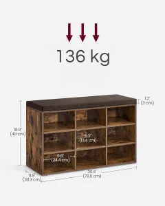 SONGMICS Botník Vasagle Endersen 78,5 cm hnědý/černý