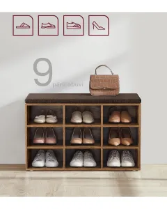 SONGMICS Botník Vasagle Endersen 78,5 cm hnědý/černý