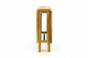 Teakový záhradný stôl DIVERO - skladací - 130 x 65 cm