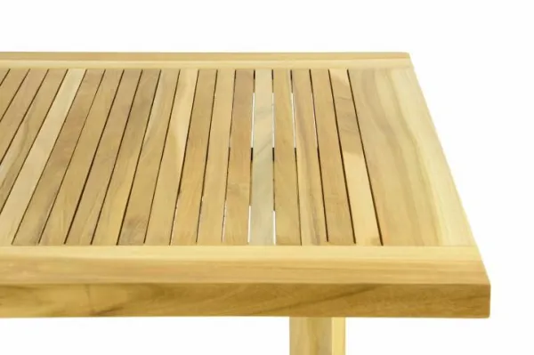 Teakový záhradný stôl DIVERO - skladací - 130 x 65 cm