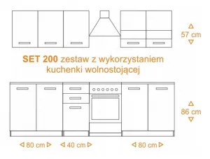 TP Living Kuchynská linka MARINET biela / dub artisan