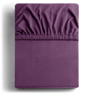 DecoKing Bavlnené prestieradlo AmeliaHome AMBER slivkové, veľkosť 80-90x200+30