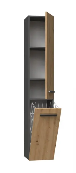 TP Living Kúpeľňová skrinka s košom na bielizeň NEL IV antracit/dub artisan
