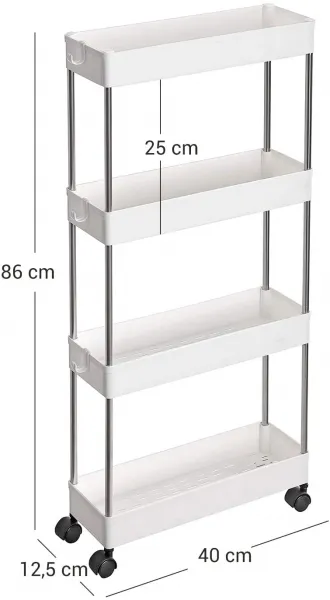 SONGMICS Mobilný vozík Talula biely