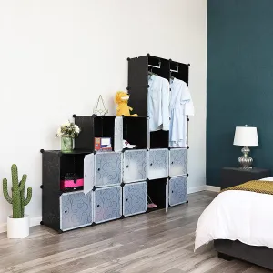 SONGMICS Šatníková skriňa Curl A čierna
