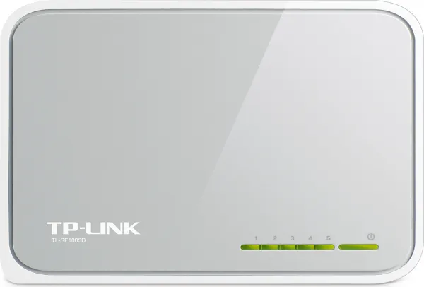 Mini Desktop Switch 5-port 10/100M TP-LINK TL-SF1005D, 5x 10/100M RJ45 ports, Plastic case
