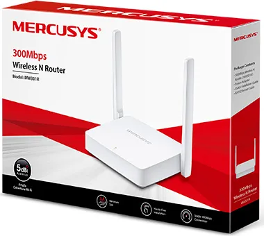 MERCUSYS MW301R WiFi4 router (N300, 2,4GHz, 2x100Mb/s LAN, 1x100Mb/s WAN)