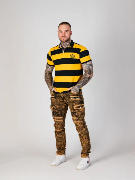 Pánske tričko CIPO & BAXX CT741 NAVYBLUE-YELLOW Farba: Žltá, Konfekčná veľkosť: M