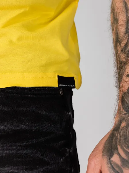 Pánske tričko CIPO & BAXX CT735 YELLOW Farba: Žltá, Konfekčná veľkosť: XL