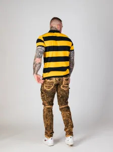 Pánske tričko CIPO & BAXX CT741 NAVYBLUE-YELLOW Farba: Žltá, Konfekčná veľkosť: M