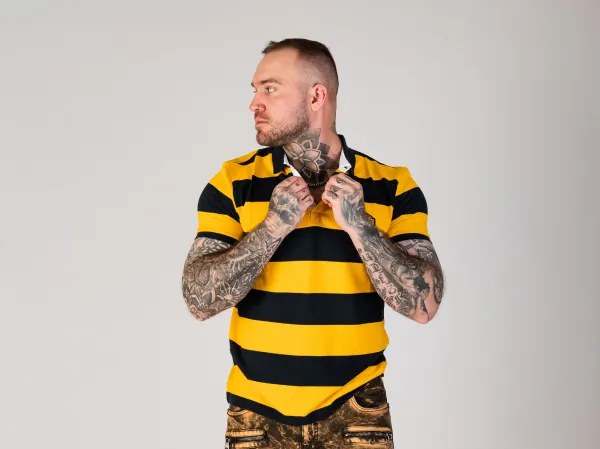 Pánske tričko CIPO & BAXX CT741 NAVYBLUE-YELLOW Farba: Žltá, Konfekčná veľkosť: M