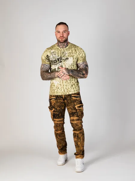 Pánske tričko CIPO & BAXX CT782 BEIGE Farba: Béžová, Konfekčná veľkosť: XL