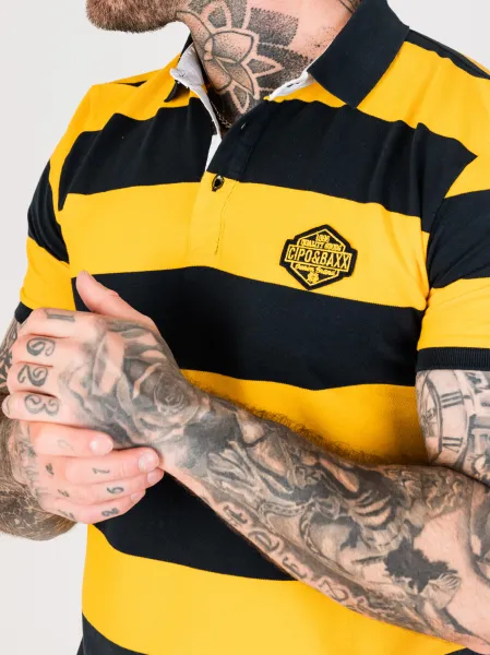 Pánske tričko CIPO & BAXX CT741 NAVYBLUE-YELLOW Farba: Žltá, Konfekčná veľkosť: M