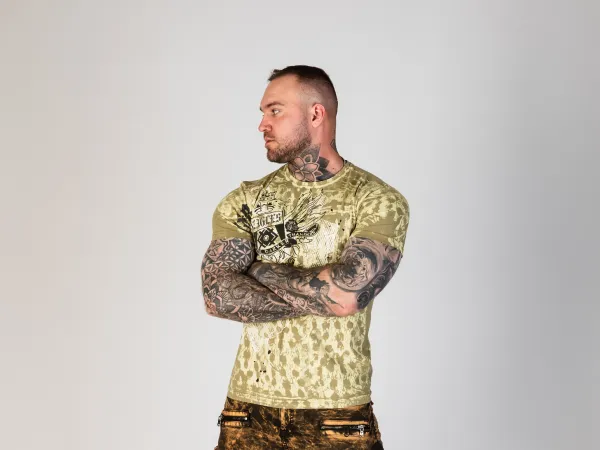 Pánske tričko CIPO & BAXX CT782 BEIGE Farba: Béžová, Konfekčná veľkosť: XL