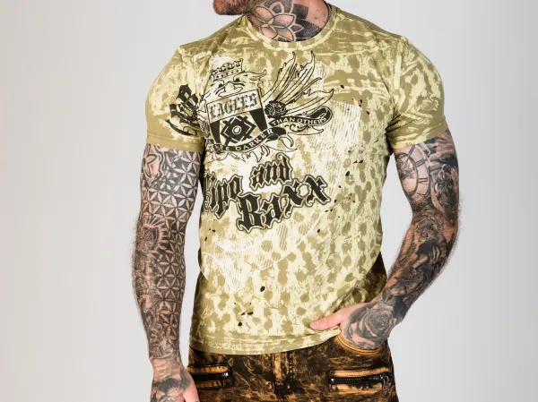 Pánske tričko CIPO & BAXX CT782 BEIGE Farba: Béžová, Konfekčná veľkosť: XL
