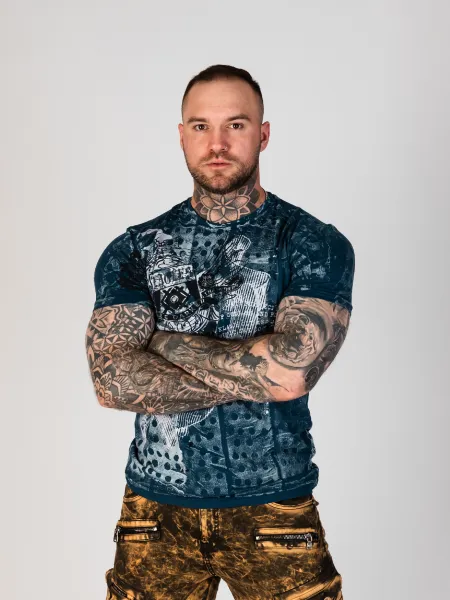 Pánske tričko CIPO & BAXX CT782 SAXEBLUE Farba: Modrá, Konfekčná veľkosť: S