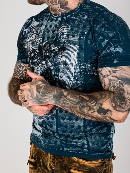 Pánske tričko CIPO & BAXX CT782 SAXEBLUE Farba: Modrá, Konfekčná veľkosť: S