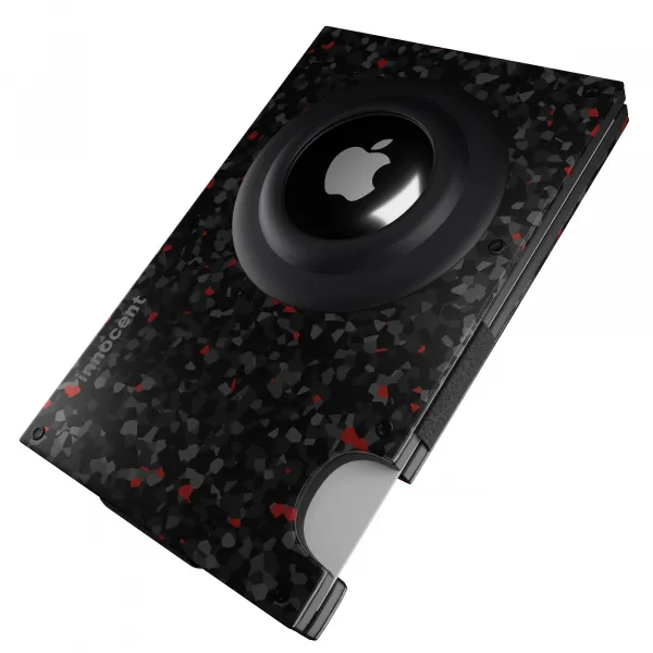 Innocent Smart AirTag Wallet - Forged Carbon Black/Red