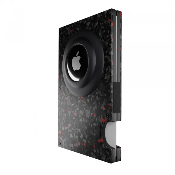 Innocent Smart AirTag Wallet - Forged Carbon Black/Red