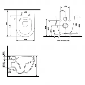 ISVEA - INFINITY CLEANWASH závesná WC misa Rimless, integrovaná batéria a bidetová spŕška 36,5x53cm, biela 10NFS1005I