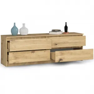 Ak furniture Komoda Kuba 160 cm 4 zásuvky dub artisan