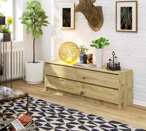 Ak furniture Komoda Kuba 160 cm 4 zásuvky dub artisan