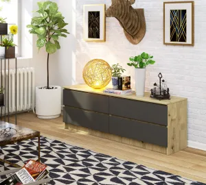 Ak furniture Komoda Rollo A 160,4 cm dub artisan/grafitový