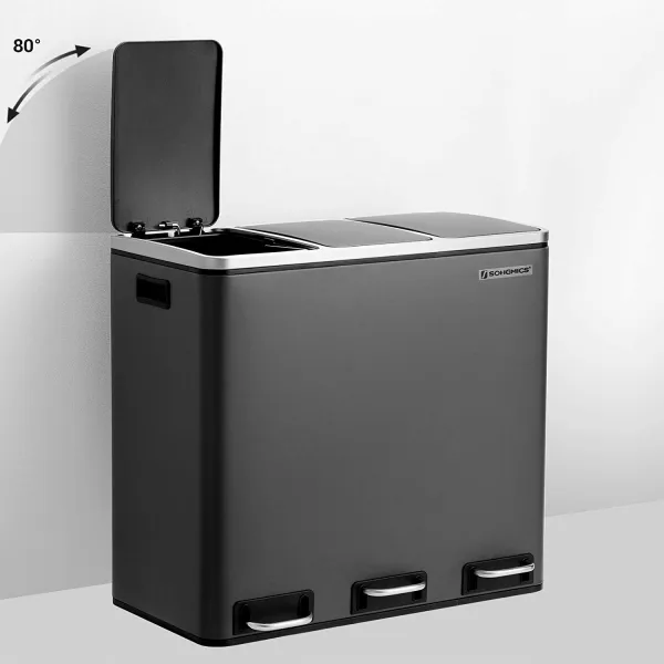 SONGMICS Odpadkový kôš Recycle čierny