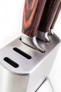 Sada nožov G21 Gourmet Steely 5 ks + nerez blok