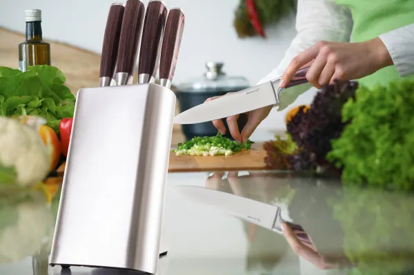 Sada nožov G21 Gourmet Steely 5 ks + nerez blok
