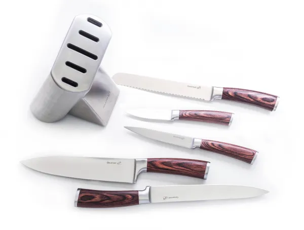 Sada nožov G21 Gourmet Steely 5 ks + nerez blok