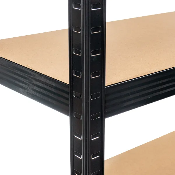 Kinekus Regál kovový čierny 180x90x40 cm čierny, drevené police