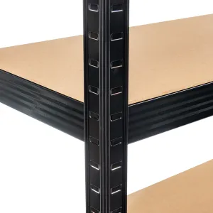 Kinekus Regál kovový čierny 180x90x40 cm čierny, drevené police