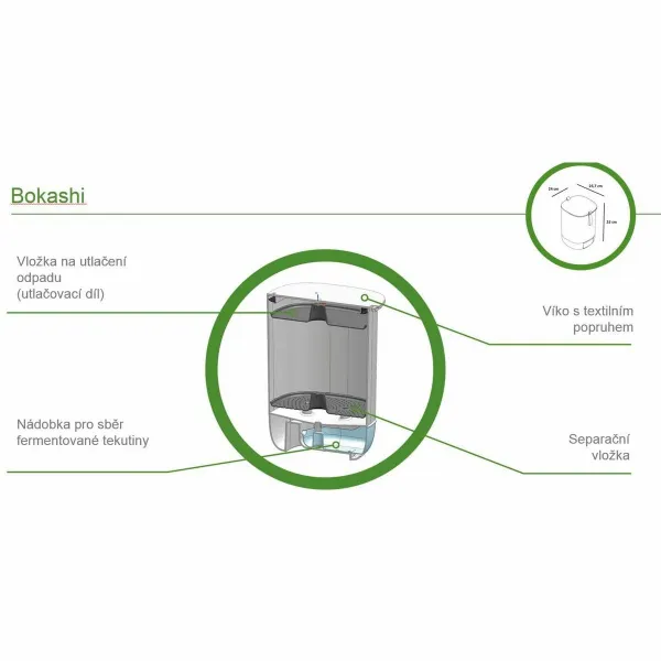 Plastia Kompostér Bokashi bez zmesi sivá