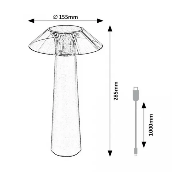 Rabalux 77062 stolná LED lampa s USB dobíjaním Assen