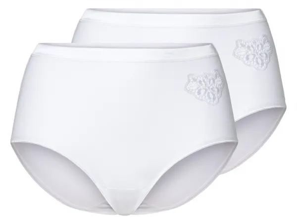 esmara® Dámske nohavičky s čipkou s BIO bavlnou, 2 kusy (M (40/42))