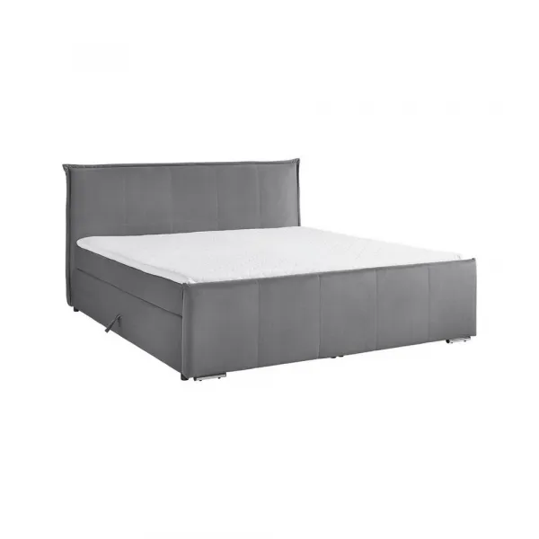 Posteľ boxspring s toperom, 200x200 cm, sivá