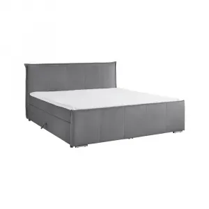 Posteľ boxspring s toperom, 200x200 cm, sivá