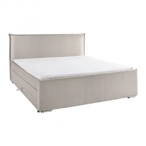 Posteľ boxspring s toperom, 200x200 cm, béžová