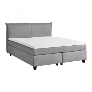Posteľ boxspring s toperom, 180x200 cm, sivá