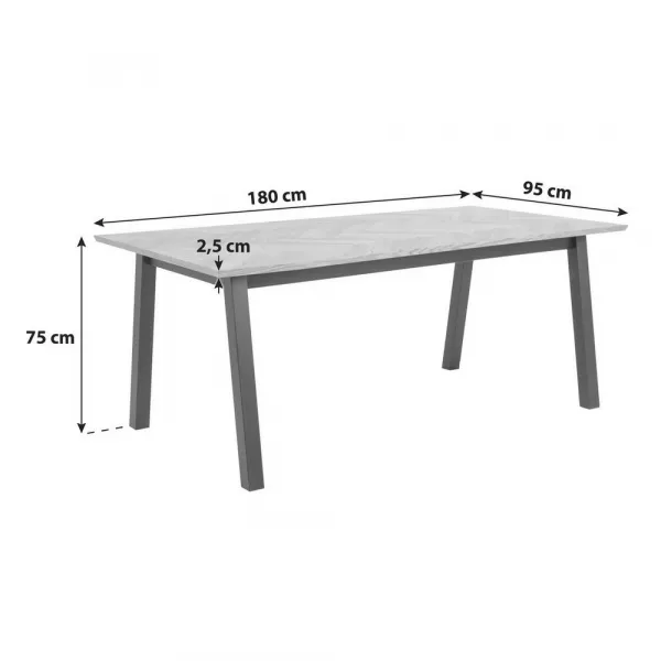 Actona Jedálenský stôl Brighton 180 cm dub/čierny