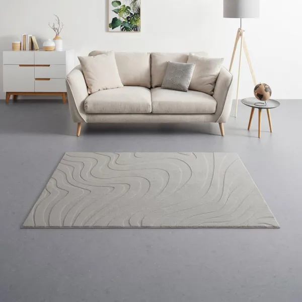 UMELÁ KOŽUŠINA New Wave 2, 120/170cm, sivá