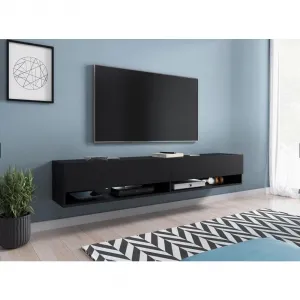 Nízka komoda čierna/grafit vr. LED