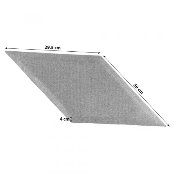 čalúnený panel 2ks, 30x59cm rovnobežník, antracitová