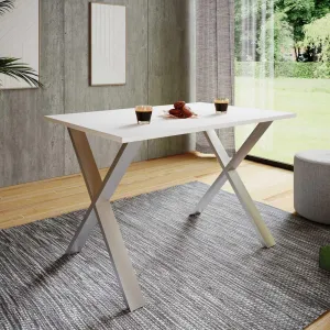 Jedálenský stôl XONA, biely, 110/80/76 CM