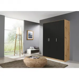 Skriňa s otočnými dverami dub Artisan/sivá 136cm