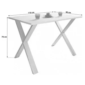 Jedálenský stôl XONA, biely, 110/80/76 CM