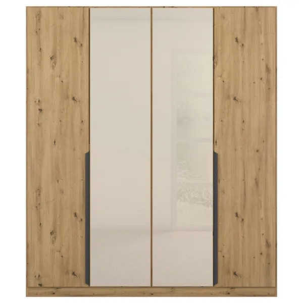 Skriňa s otočnými dverami dub Artisan/šampanská 181cm