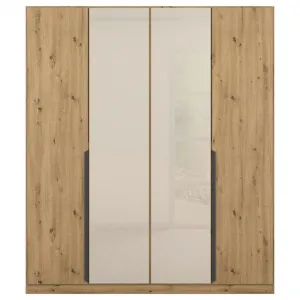 Skriňa s otočnými dverami dub Artisan/šampanská 181cm