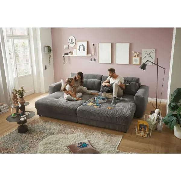 Mega pohovka LOVESEAT antracitová